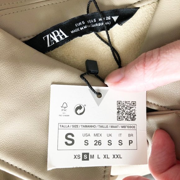 NWT Blogger Favorite ZARA Faux Leather Overshirt Shirt Jacket Lined Shacket Coat - Picture 8 of 12